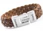 Preview: lederarmband mit edelstahl gravur verschluss