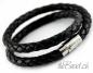 Preview: geflochtenes Lederarmband fuer maenner in schwarz Herren Armband the Bead