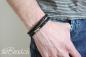 Preview: Magnetschliesse in Edelstahl Herren Lederarmband grau schwarz the Bead