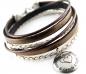 Preview: Damen Wickelarmband mit Gravur Anhänger