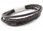 Preview: dunkelbraunes  thebead Edelstahl Herrenarmband mit geflochtenem Leder theBead