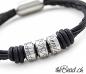 Preview: thebead Edelstahl Herrenarmband mit geflochtenem Leder theBead