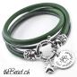 Preview: lederarmband mit grünem leder und gravur