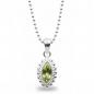 Preview: silber halskette mit peridot anhaenger
