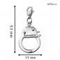 Preview: edelstahl handgeschellen charm mit karabiner