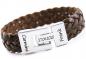 Preview: Herren Lederarmband mit edelstahl gravur verschluss
