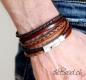 Preview: brown braided leather bracelet for men