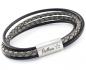 Preview: thebead Edelstahl Herrenarmband mit geflochtenem Leder theBead