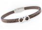 Preview: Damen Grauvr Lederarmband mit Unendlichkeitszeichen