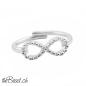 Preview: Silber Zehenring verstellbar mit Infinity Zeichen