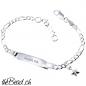 Preview: silber armkettchen und gravurarmband für kinder zur taufe als taufschmuck und babyschmuck namensarmband