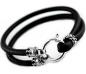 Preview: Damen Lederarmband aus leder mit zwei kroenchen aus 925 sterling silber