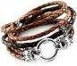 Preview: Damen Lederarmband 925 Silber und geflochtenes Leder vintage theBead