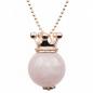 Preview: rosegold vergoldet rosenquarz mit Krone und Silberhalskette