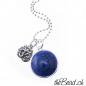 Preview: silber halskette mit lapislazuli und lotusblüte edelsteinschmuck online kaufen