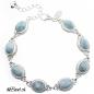 Preview: Larimar Edelstein und Silber Armband 17 cm + 3 cm Verlängerungskettchen