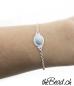 Preview: Larimar Edelstein und Silber Armband 17 cm + 3 cm Verlängerungskettchen