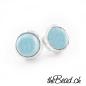 Preview: larimar ohrstecker 925 sterling silber rose quarz