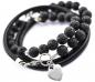 Preview: Lavaperlen Lederarmband mit sterling silber theBead