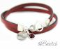 Preview: Leather Bracelet for women with charm IN RED theBead