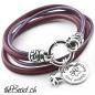 Preview: lederarmband mit dunkelrotem leder und gravur