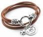 Preview: braunes lederarmband mit gravur Anhänger