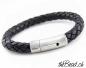 Preview: Herren Lederarmband in 8 mm geflochtenem Leder schwarz the Bead