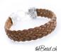 Preview: Geflochtenes Herren Lederarmband in dunkelbraun the Bead