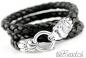 Preview: geflochtenes schwarzes lederarmband löwenarmband sterling silber the Bead