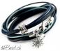 Preview: Damen Lederarmband Eisprinzessin in blau theBead