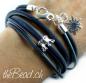 Preview: damen lederarmband in dunkelblau fuer die moderne frau geschenk theBead