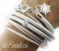 Preview: damen LEDERARMBAND Weiss,  SCHLICHTE ELEGANZ theBead