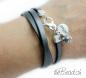 Preview: damen lederarmband mit silber 925 und Murano glasperle theBead