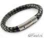 Preview: zweifarbig geflochtenes Männer Lederarmband