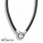 Preview: Lederhalskette mit 925 Sterling silber verschluss