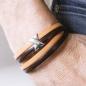 Preview: zweifarbiges Lederarmband mit Magnetverschluss