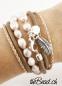 Preview: wickelarmband pearl Lederarmband mit Venusblumen Anhänger theBead