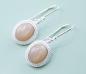Preview: silberschmuck ohrringe aus orangem Mondstein und silber