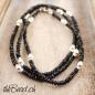 Preview: onyx facettiert mit 925 Silber Perlen Kette