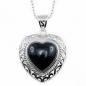 Preview: Damen Silberhalskette mit Onyx Stein