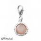 Preview: silber Charm mit orangem Mondstein Anhänger