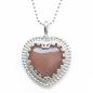Preview: oranger mondstein Herz Anhänger Silberschmuck Onlineshop thebead