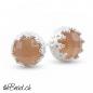 Preview: 925 sterling silver mit orangem mondstein ohrringe
