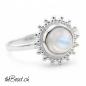 Preview: damen fingerring aus 925 sterling silber mit regenbogen mondstein