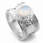 Preview: ring Silber Fingerring mit  mondstein edelsteinen und grünem amethyst sowie bergkristall
