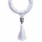 Preview: regenbogen mondstein kette mit silber buddha anhänger und quaste