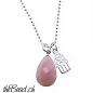Preview: rosa andenopal mit silber fatima hand  anhänger und kette
