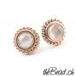 Preview: rosegold 925 sterling silber ohrstecker mit mondsteinen und mondstein