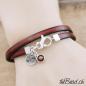 Preview: Lederarmband mit Charm in Granatrot theBead