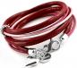 Preview: rosafarbenes Lederarmband in rosa mit 925 silber verschluss von thebeaed
